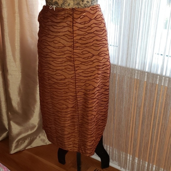 NEW Zara Collection Jacquard Faux Copper Wrap Skirt - Picture 8 of 8